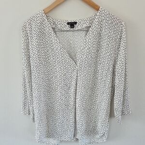 Ann Taylor Black and White Polka Dot Blouse